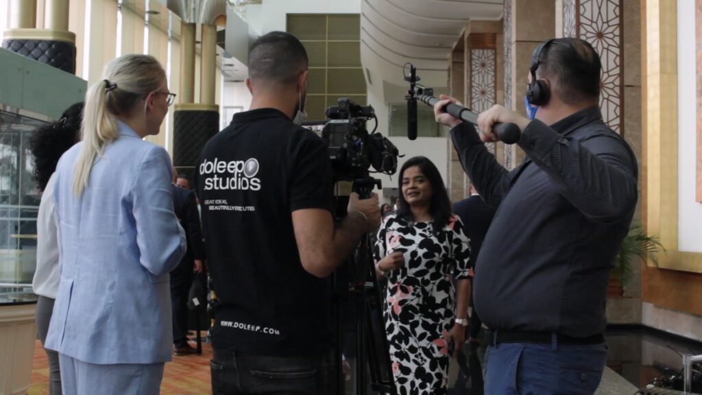 Corporate Event Production in Dubai: Video Production Crew on Set