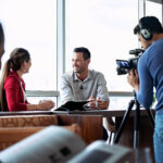 Doleep Studios technical crew on an interview set to create successful corporate films.