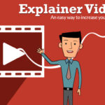 Illustration of a person explaining an animated explainer video, boosting business exposure.