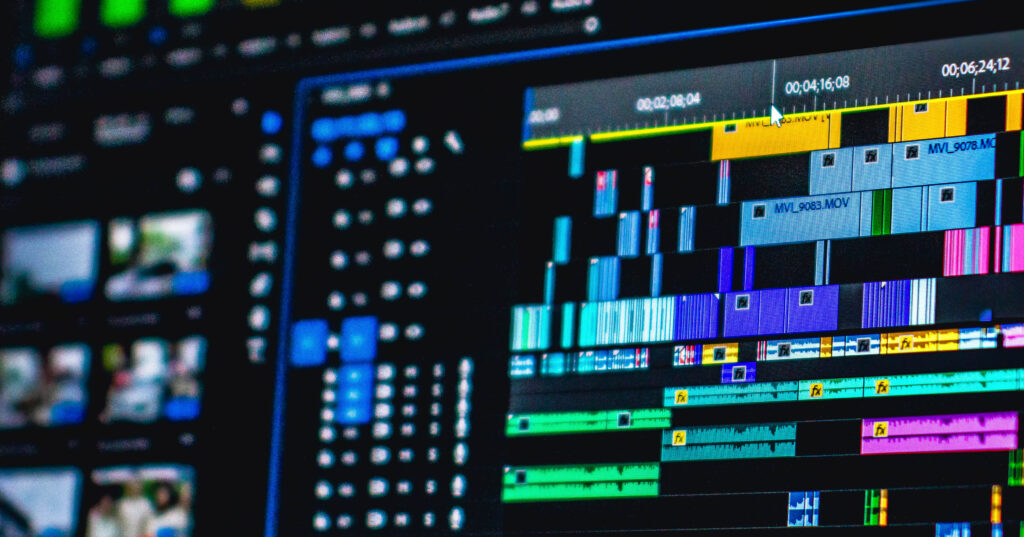 A video timeline showcasing the art of video editing, highlighting the expertise of Doleep Studios in crafting captivating content for UAE businesses.