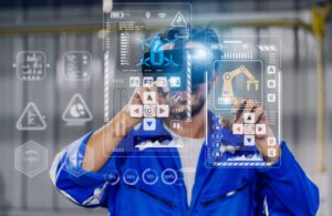 Professional engineer technician worker in an industrial setting emphasizing safety precautions in a safety moment video