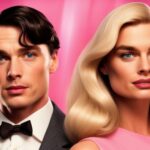 "Poster featuring 2 actors from 'Barbie' and 'Oppenheimer' in Barbenheimer"
